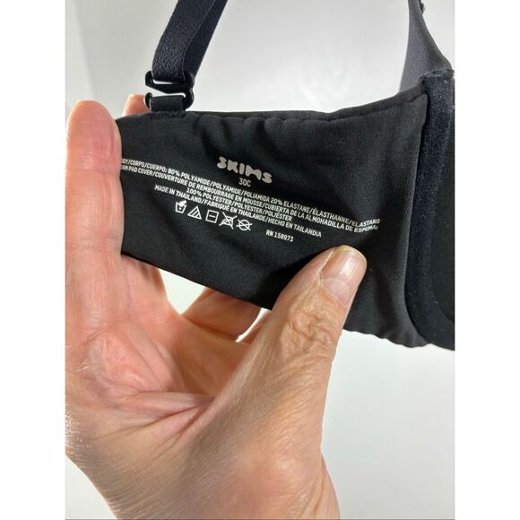 SKIMS NWOT Unlined Bra in Onyx Size 30C - Picture 6 of 6